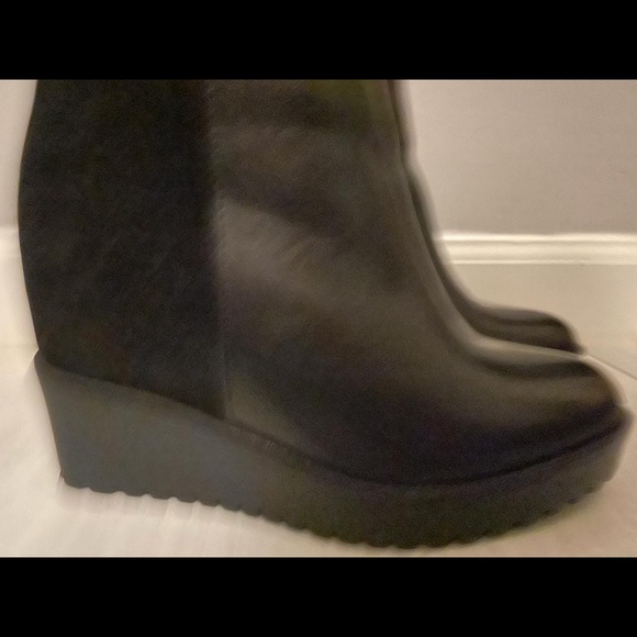 Black Leather +Suede Platform Ankle Boots from UK 🇬🇧 - Picture 13 of 15